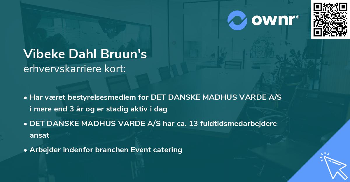 Vibeke Dahl Bruun's erhvervskarriere kort