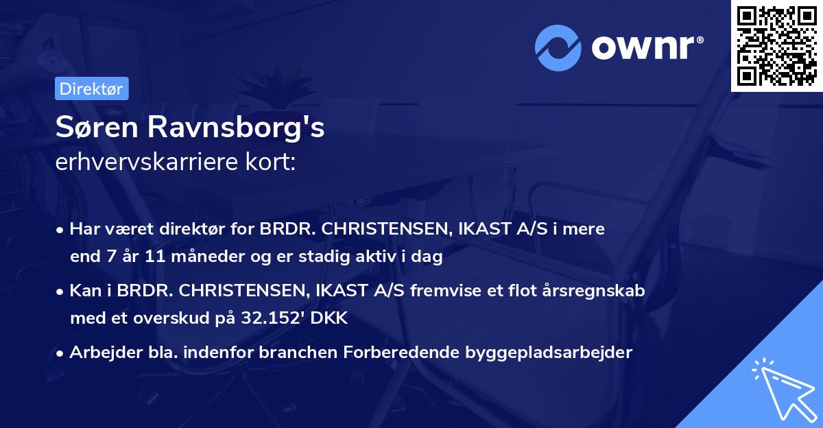 Søren Ravnsborg's erhvervskarriere kort