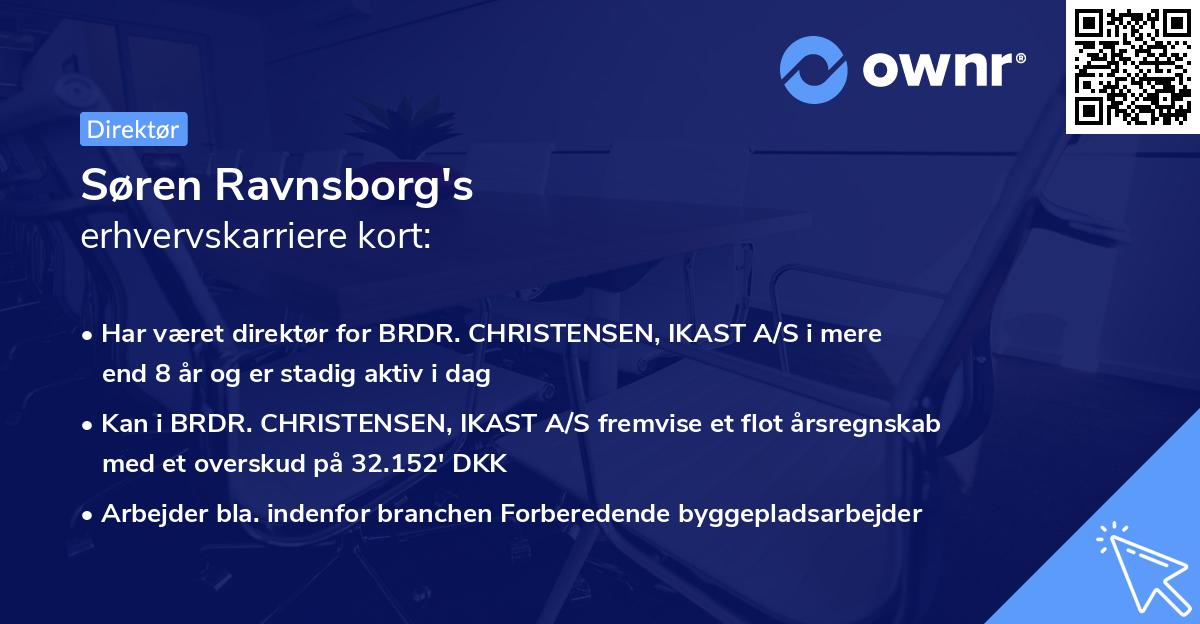 Søren Ravnsborg's erhvervskarriere kort
