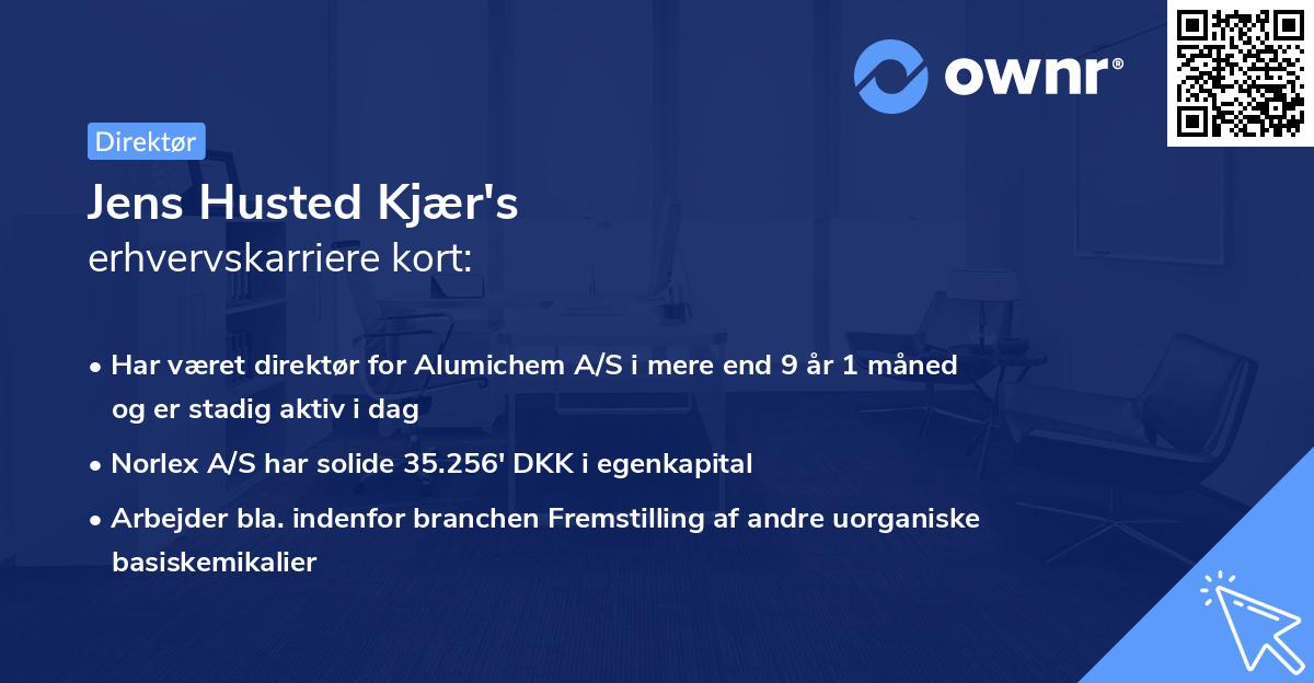 Jens Husted Kjær's erhvervskarriere kort