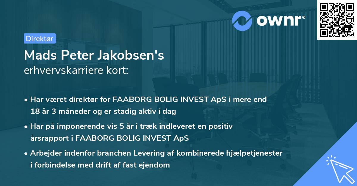 Mads Peter Jakobsen's erhvervskarriere kort