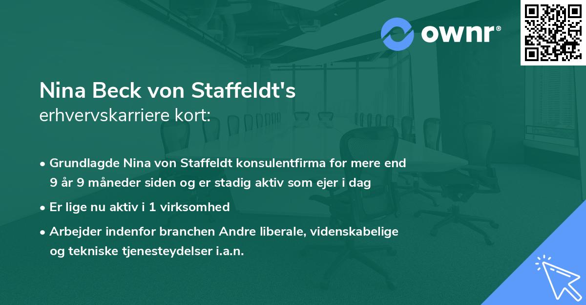 Nina Beck von Staffeldt's erhvervskarriere kort