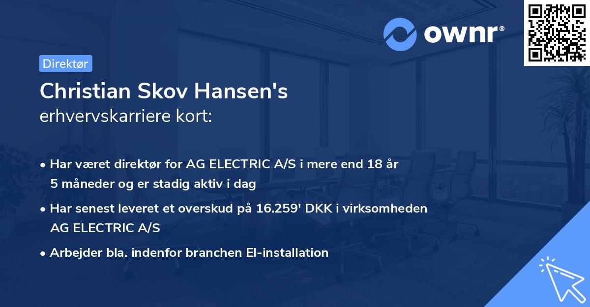 Christian Skov Hansen's erhvervskarriere kort