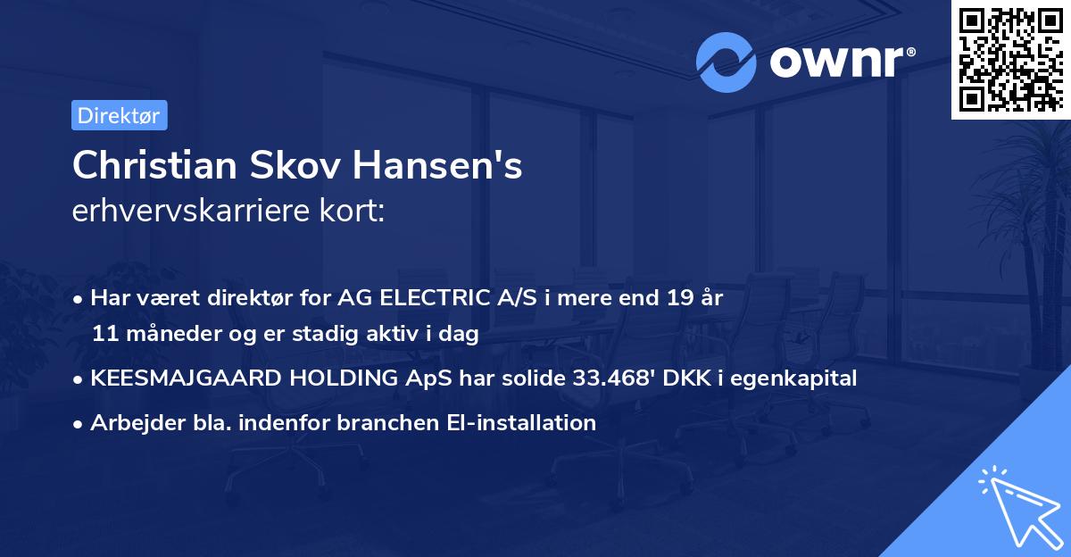 Christian Skov Hansen's erhvervskarriere kort