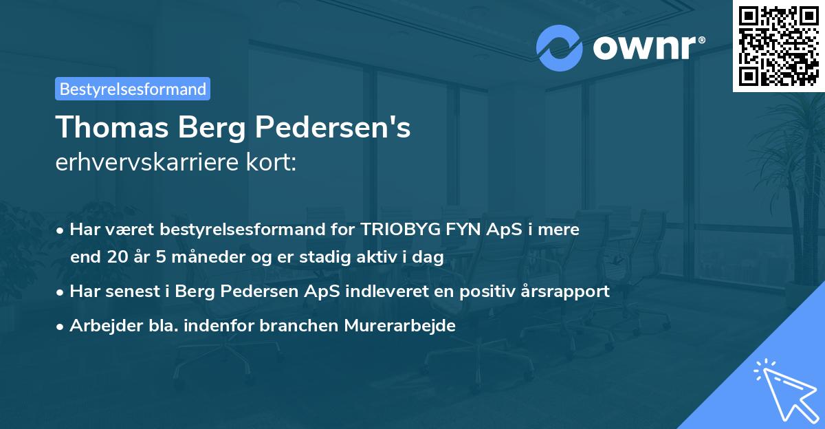 Thomas Berg Pedersen's erhvervskarriere kort