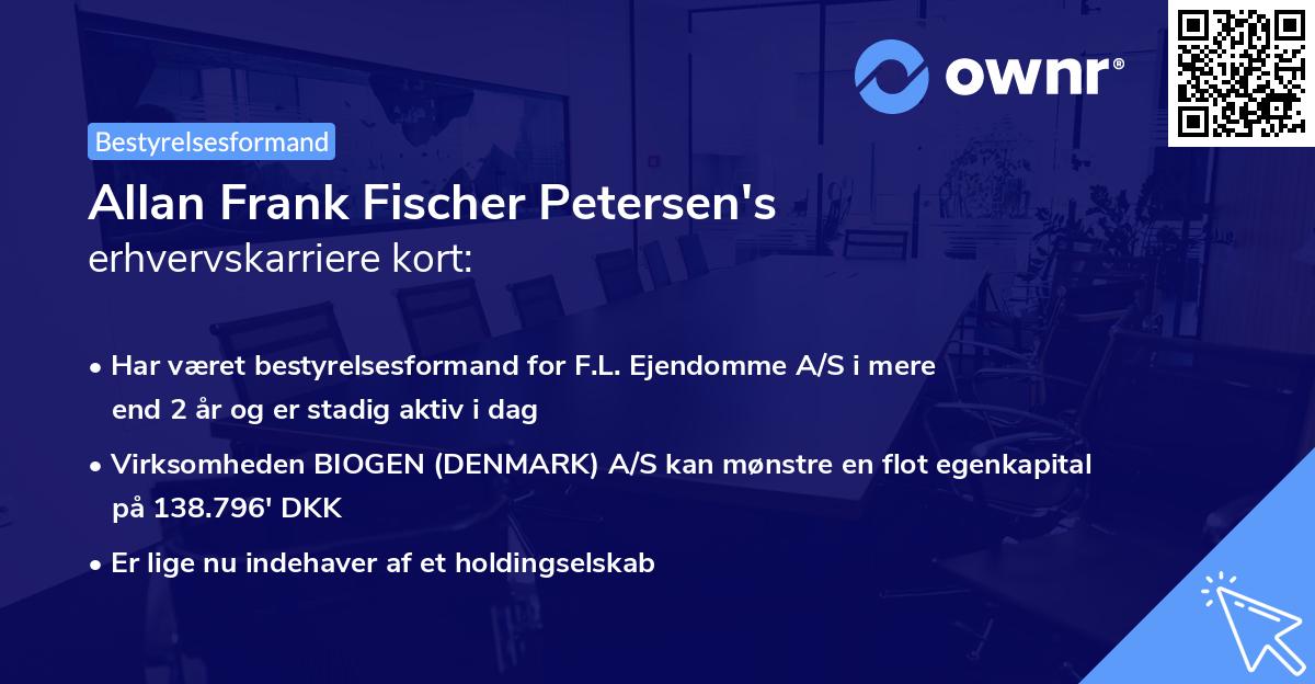 Allan Frank Fischer Petersen's erhvervskarriere kort