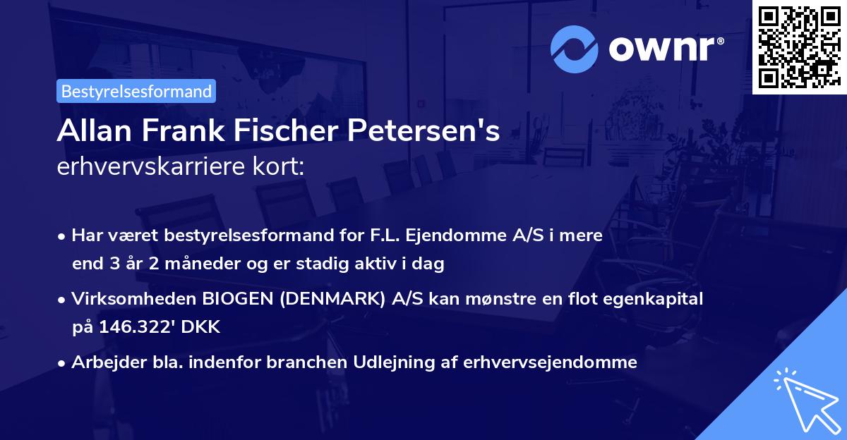Allan Frank Fischer Petersen's erhvervskarriere kort