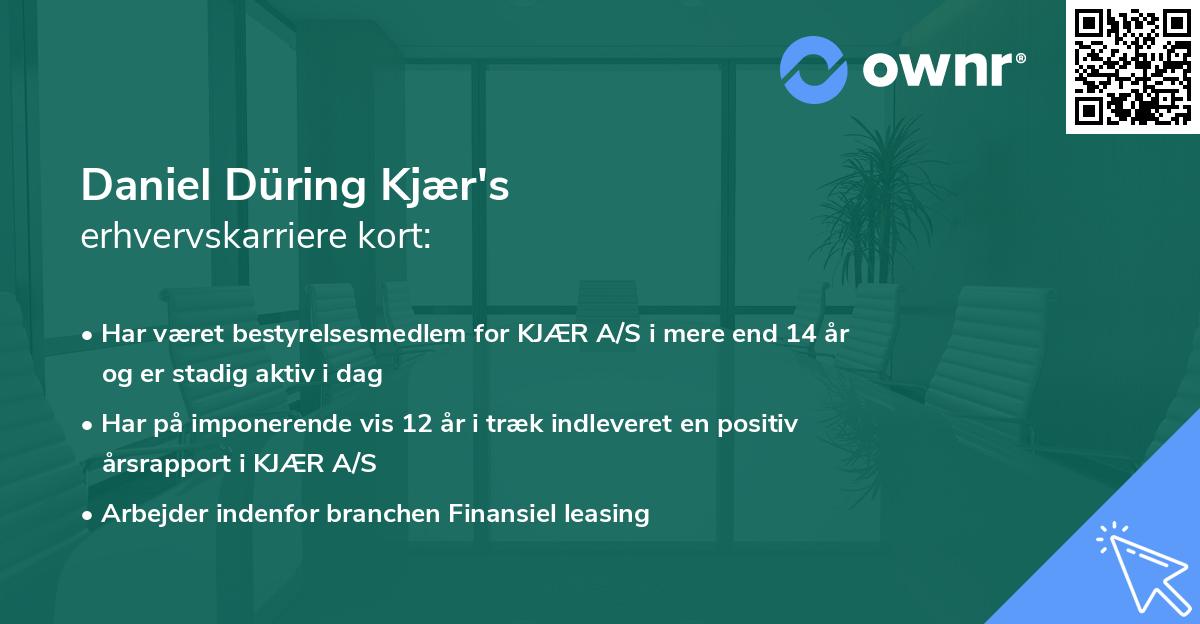 Daniel Düring Kjær's erhvervskarriere kort