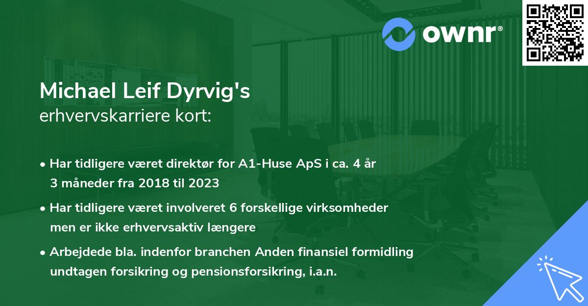Michael Leif Dyrvig's erhvervskarriere kort