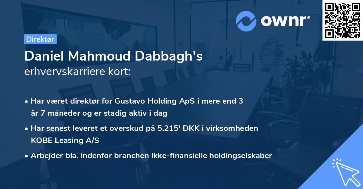 Daniel Mahmoud Dabbagh's erhvervskarriere kort