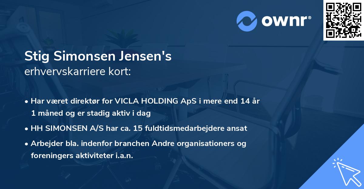 Stig Simonsen Jensen's erhvervskarriere kort