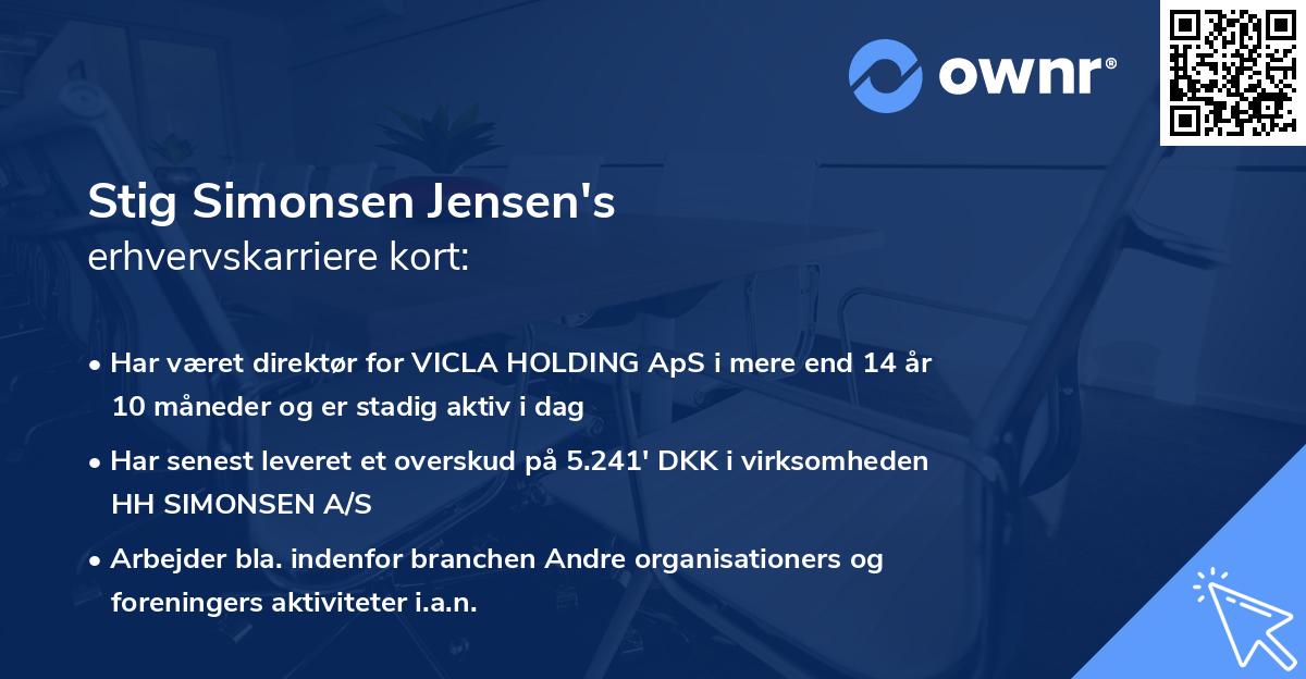 Stig Simonsen Jensen's erhvervskarriere kort