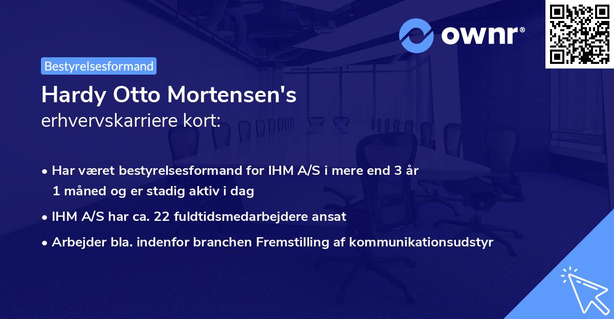 Hardy Otto Mortensen's erhvervskarriere kort