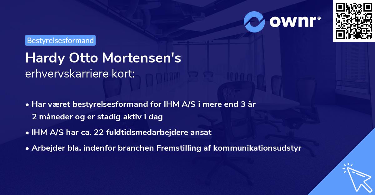 Hardy Otto Mortensen's erhvervskarriere kort