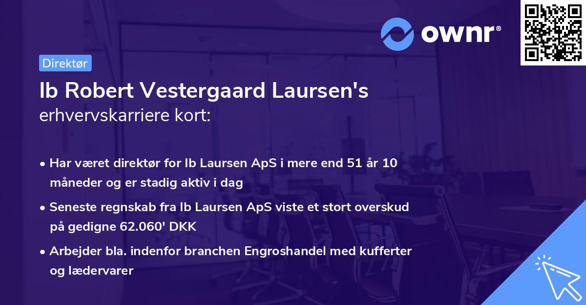 Ib Robert Vestergaard Laursen's erhvervskarriere kort