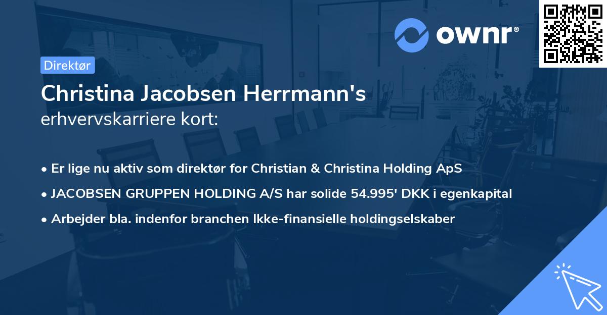 Christina Jacobsen Herrmann's erhvervskarriere kort