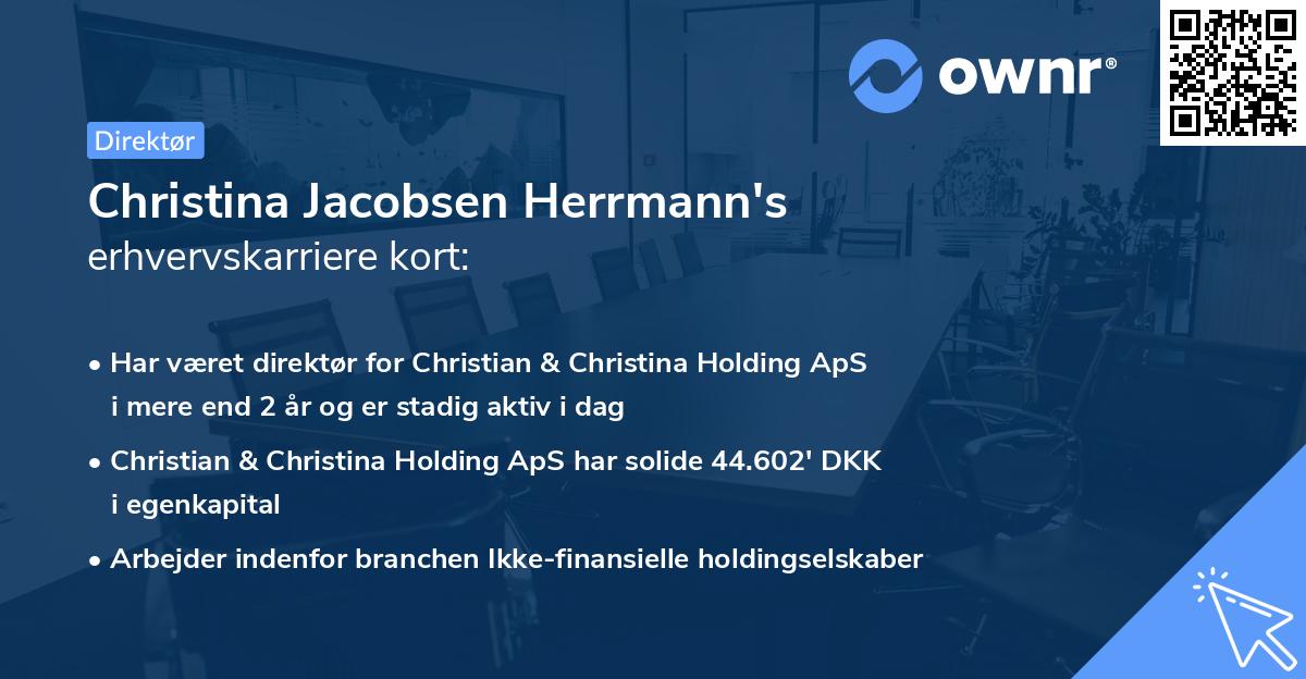 Christina Jacobsen Herrmann's erhvervskarriere kort