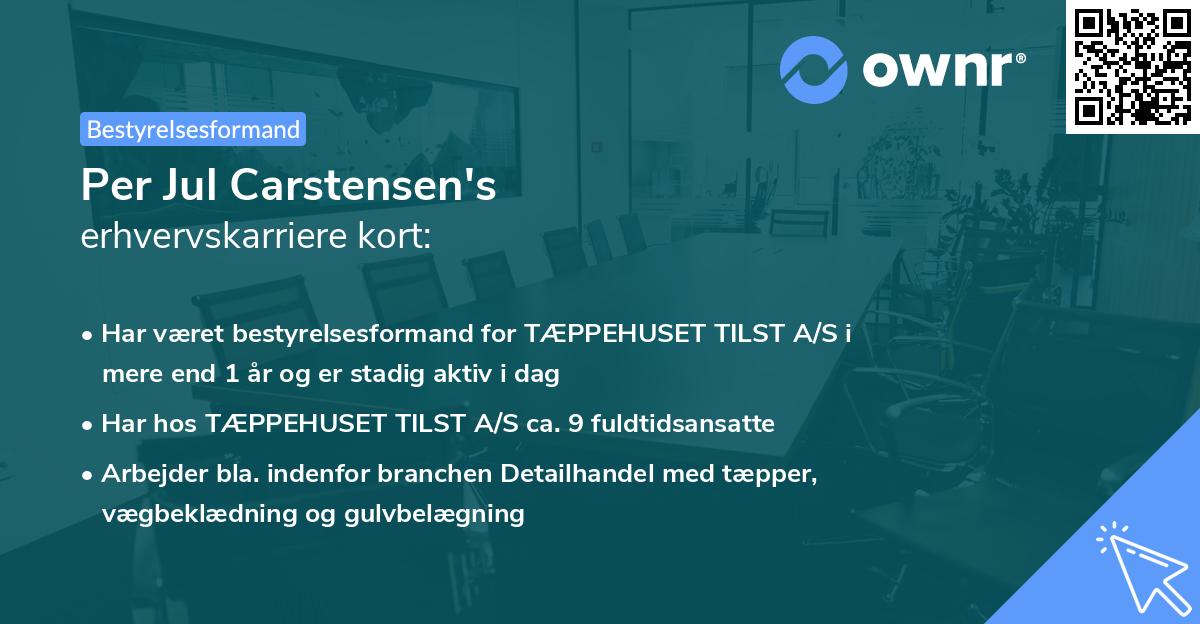 Per Jul Carstensen's erhvervskarriere kort