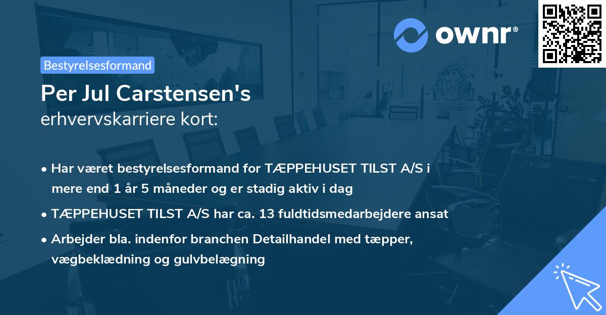 Per Jul Carstensen's erhvervskarriere kort