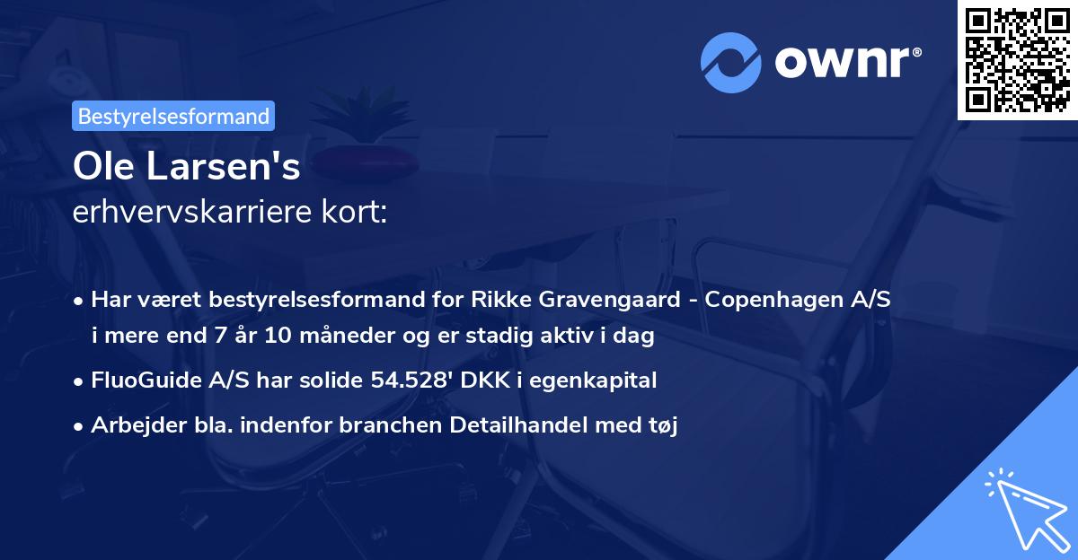 Ole Larsen's erhvervskarriere kort