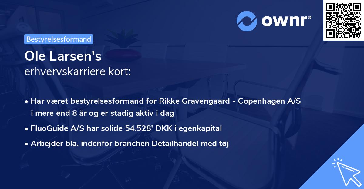 Ole Larsen's erhvervskarriere kort