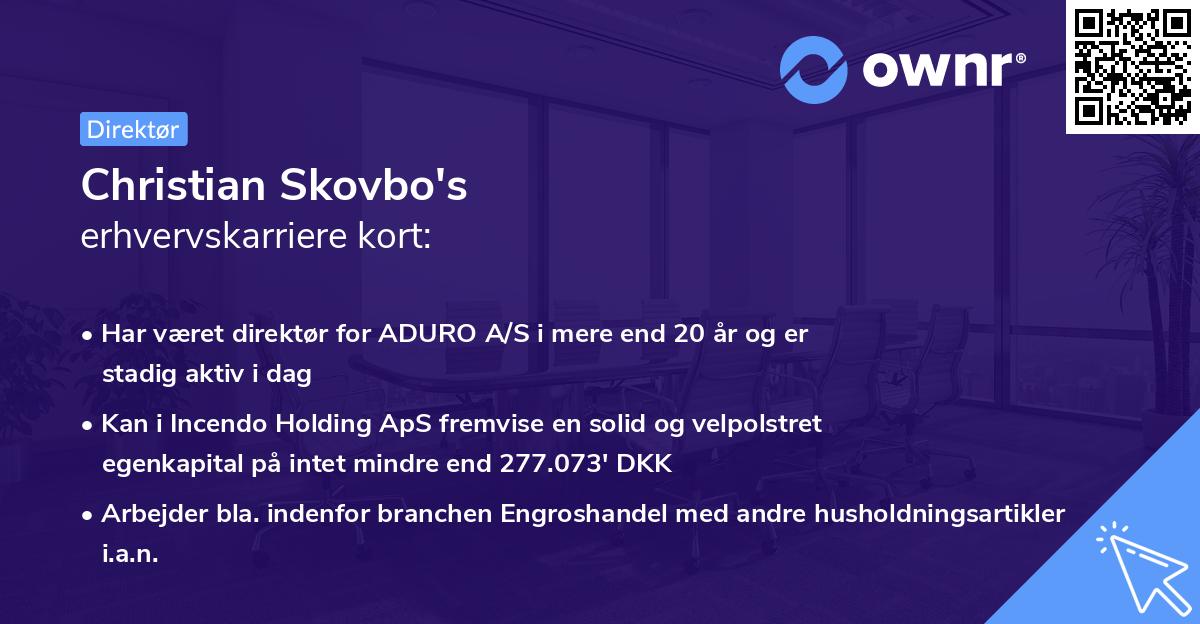 Christian Skovbo's erhvervskarriere kort