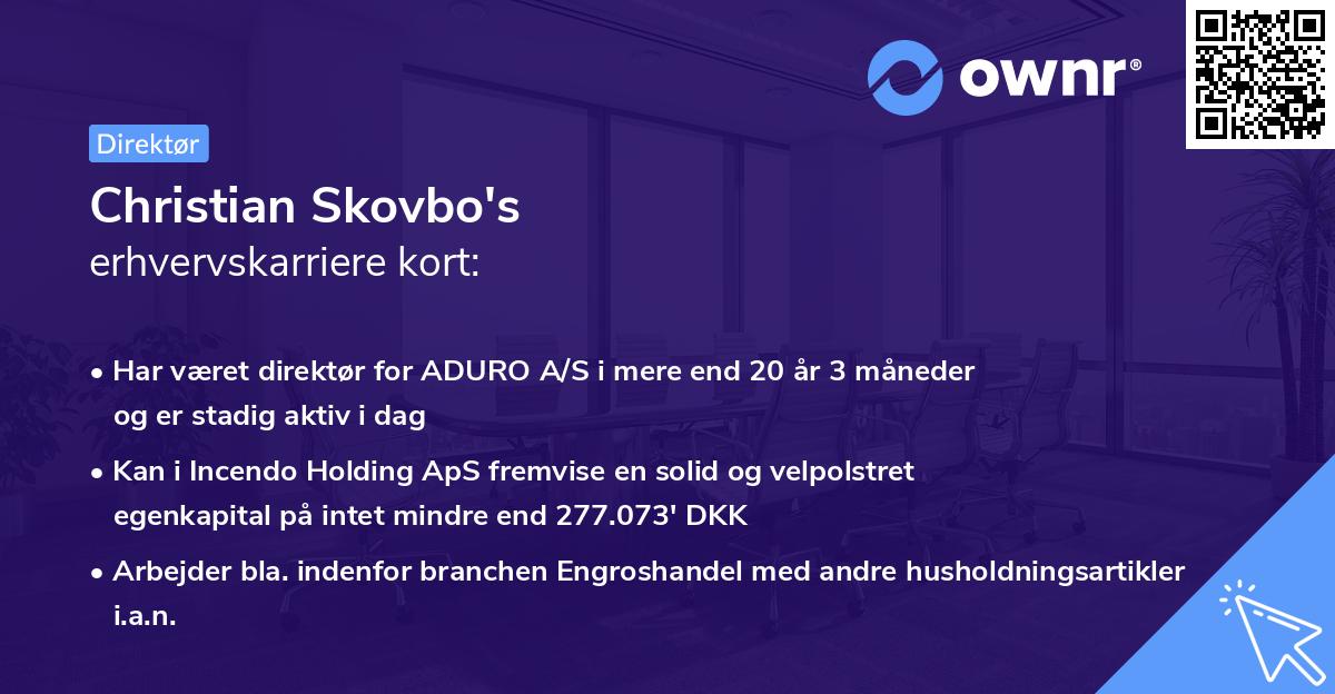 Christian Skovbo's erhvervskarriere kort