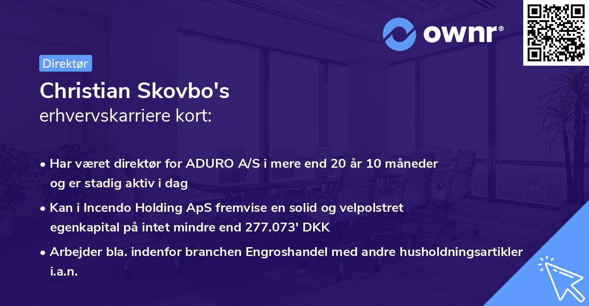 Christian Skovbo's erhvervskarriere kort
