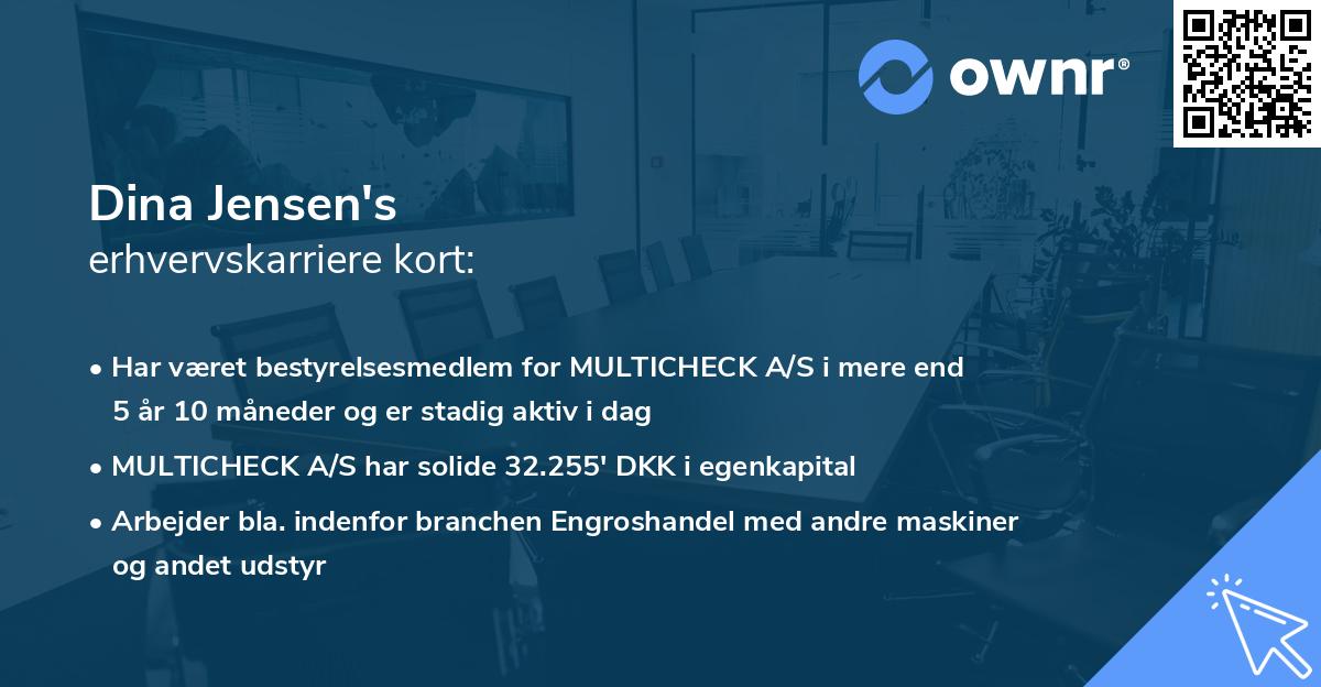 Dina Jensen's erhvervskarriere kort