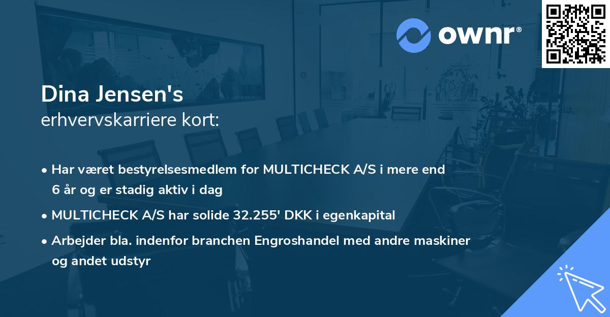 Dina Jensen's erhvervskarriere kort
