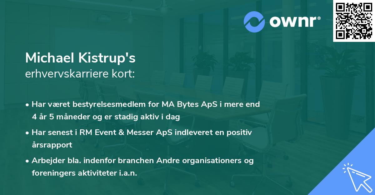 Michael Kistrup's erhvervskarriere kort