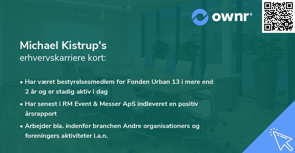 Michael Kistrup's erhvervskarriere kort