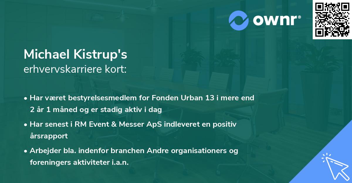 Michael Kistrup's erhvervskarriere kort