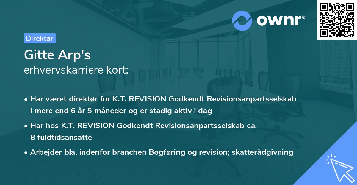 Gitte Arp's erhvervskarriere kort