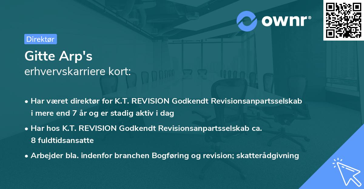 Gitte Arp's erhvervskarriere kort