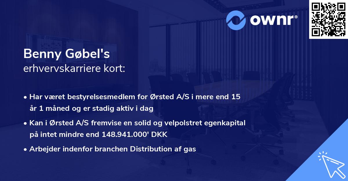 Benny Gøbel's erhvervskarriere kort