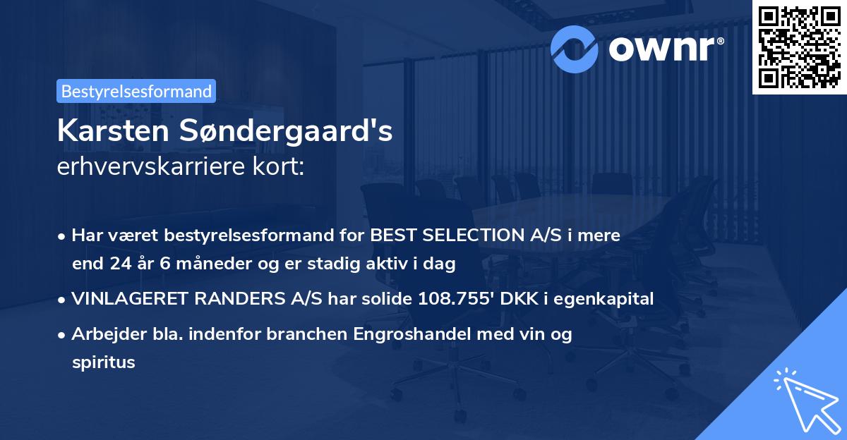 Karsten Søndergaard's erhvervskarriere kort