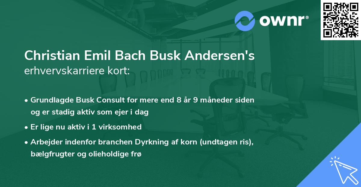 Christian Emil Bach Busk Andersen's erhvervskarriere kort