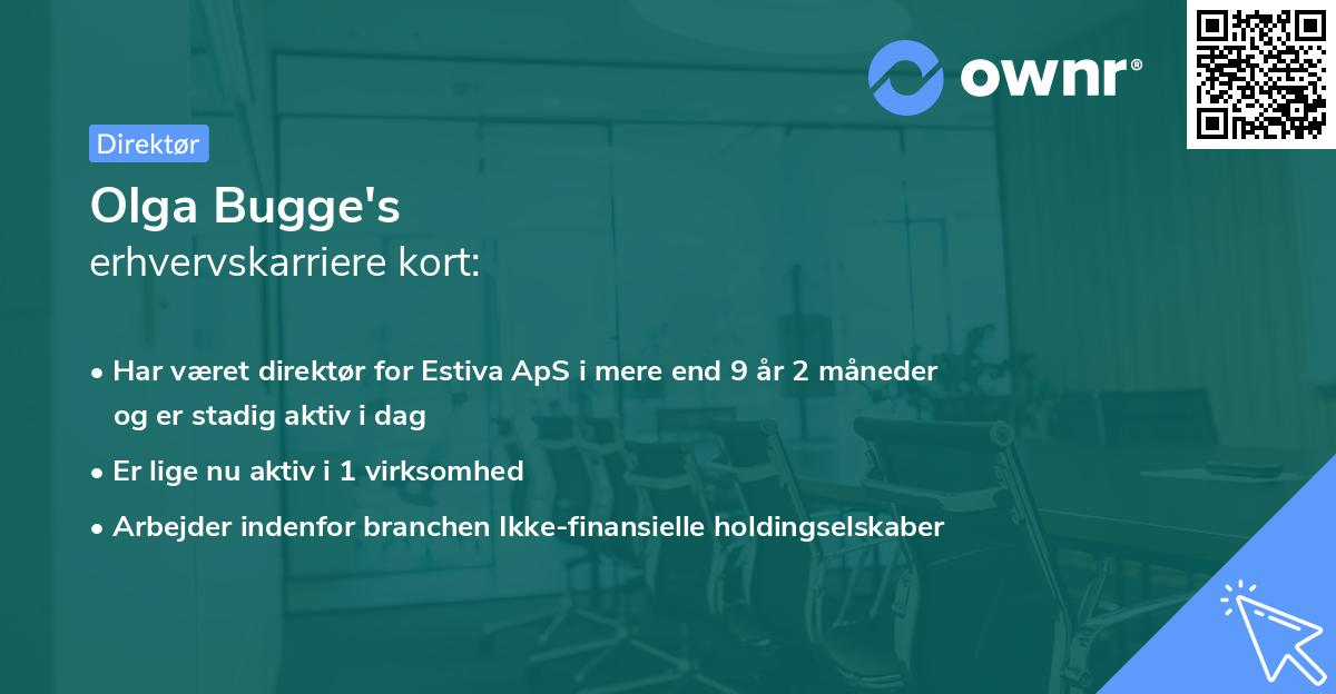 Olga Bugge's erhvervskarriere kort