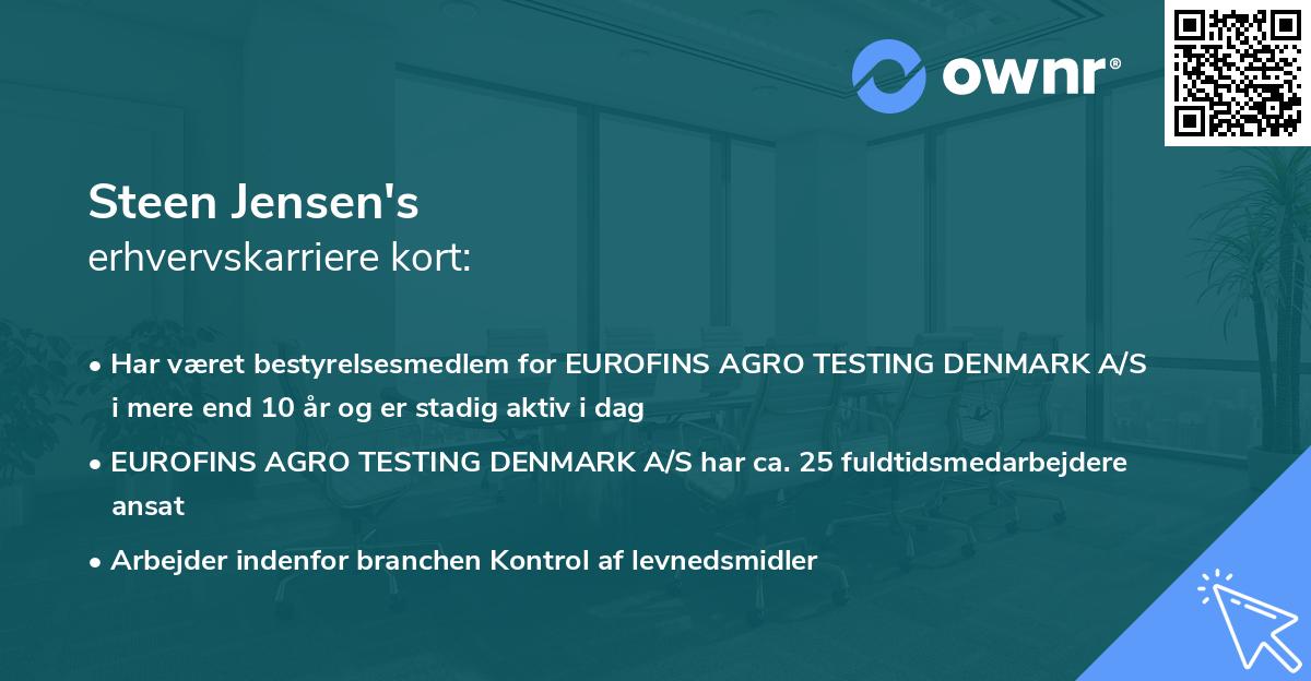 Steen Jensen's erhvervskarriere kort