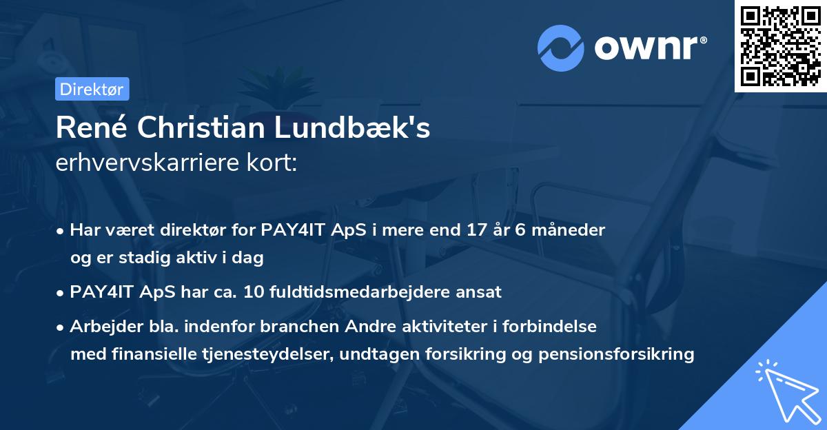 René Christian Lundbæk's erhvervskarriere kort
