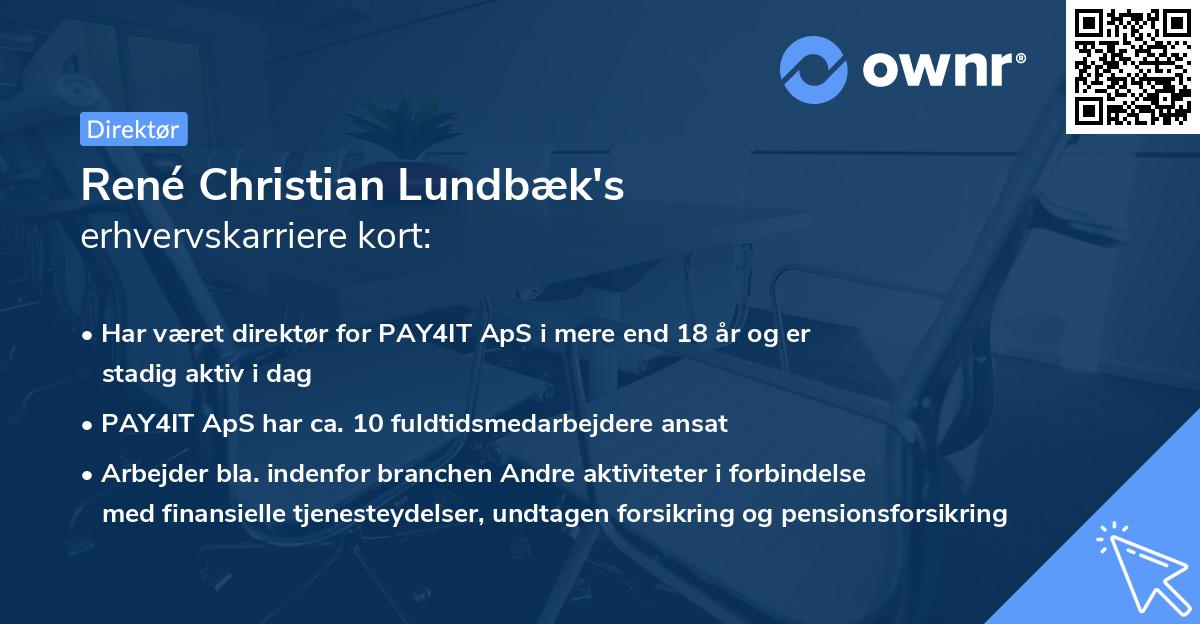 René Christian Lundbæk's erhvervskarriere kort