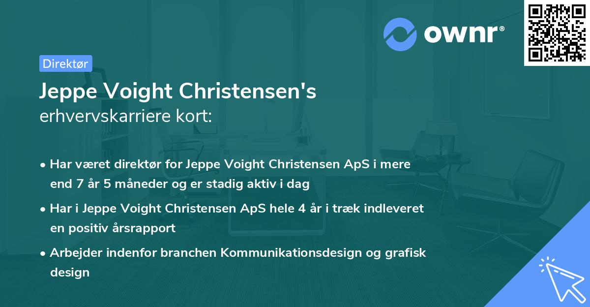 Jeppe Voight Christensen's erhvervskarriere kort