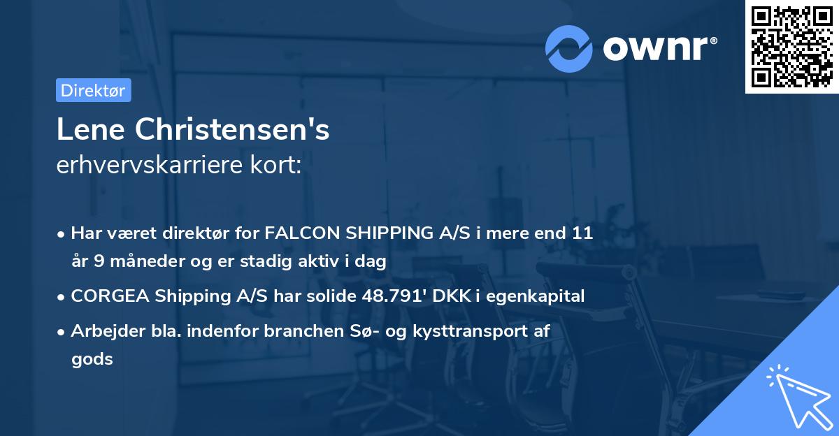 Lene Christensen's erhvervskarriere kort