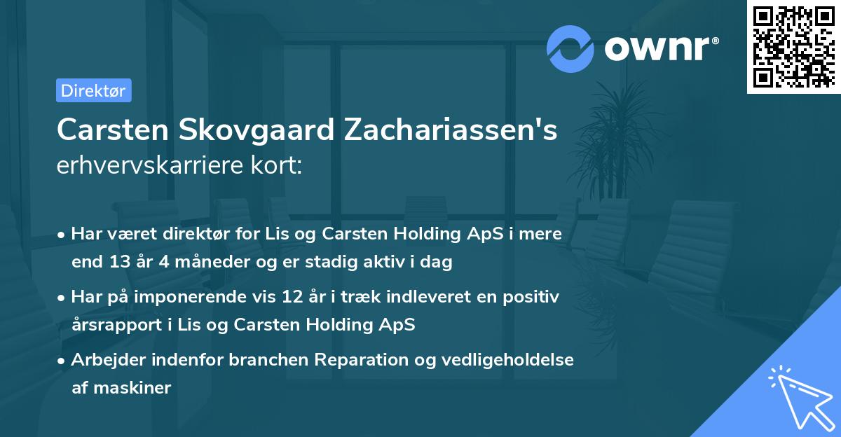 Carsten Skovgaard Zachariassen's erhvervskarriere kort