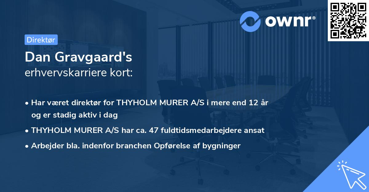 Dan Gravgaard's erhvervskarriere kort