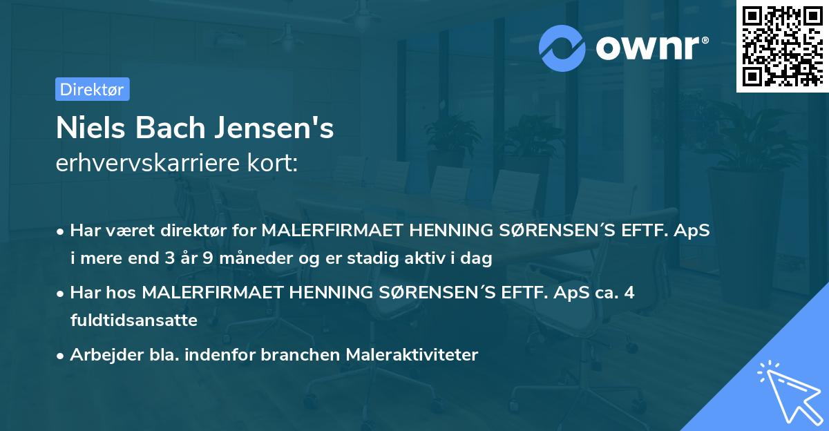 Niels Bach Jensen's erhvervskarriere kort