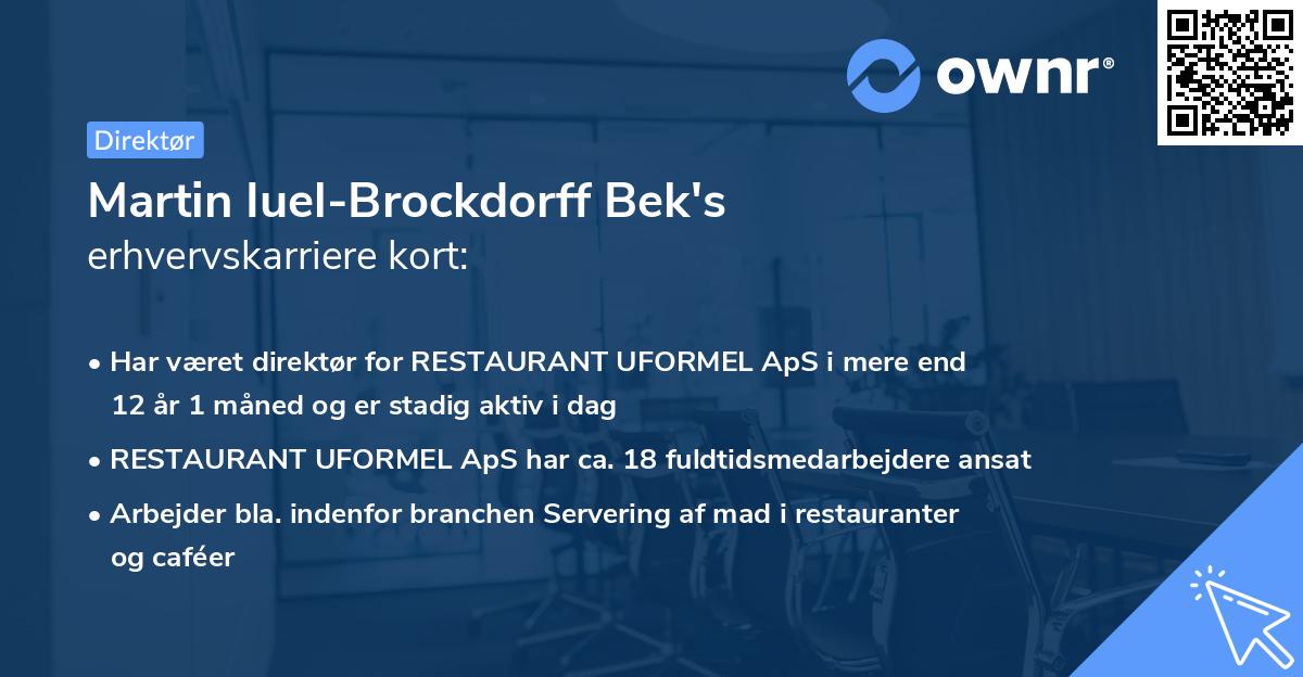 Martin Iuel-Brockdorff Bek's erhvervskarriere kort