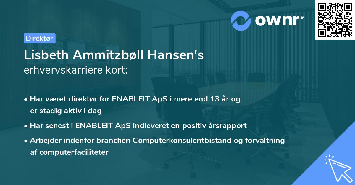 Lisbeth Ammitzbøll Hansen's erhvervskarriere kort