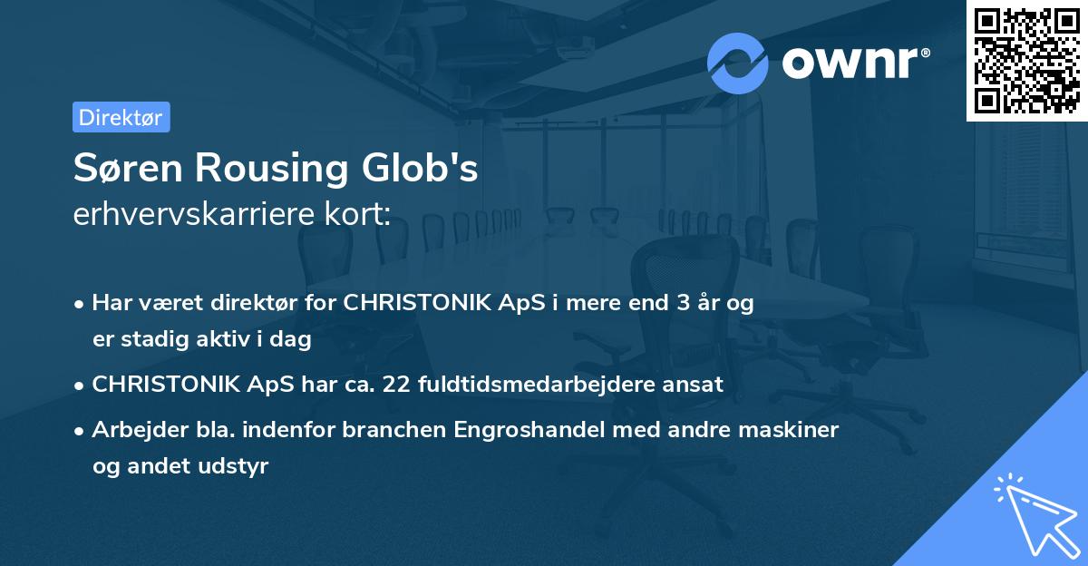 Søren Rousing Glob's erhvervskarriere kort